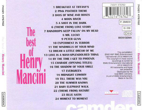 Henry Mancini : The Best Of Henry Mancini (CD, Comp)