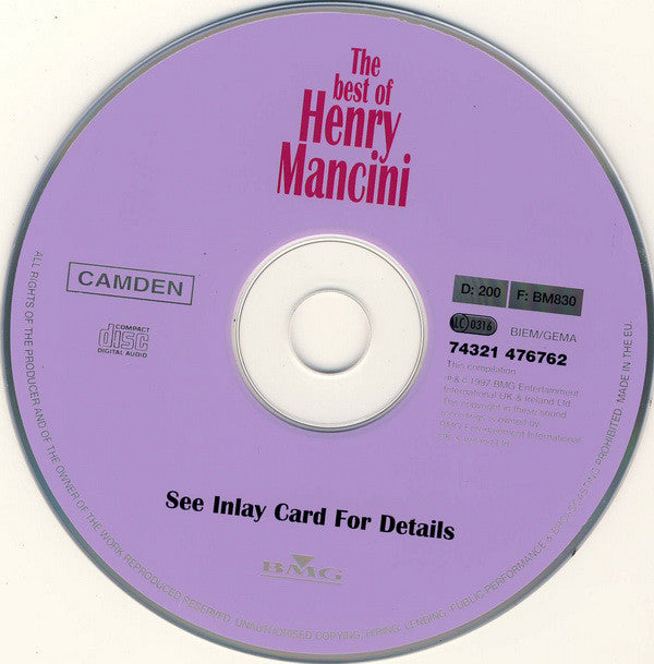 Henry Mancini : The Best Of Henry Mancini (CD, Comp)