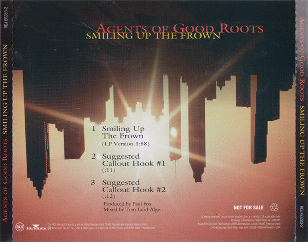 Agents Of Good Roots : Smiling Up The Frown (CD, Single, Promo)
