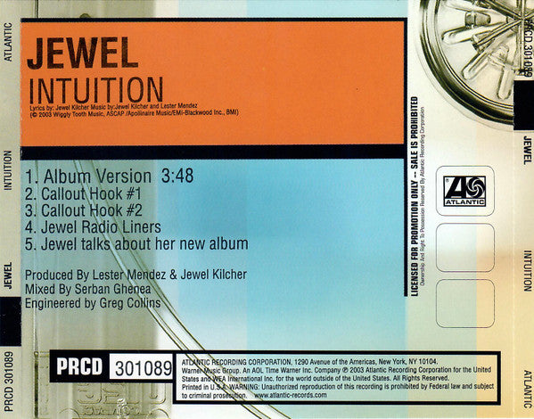 Jewel : Intuition (CD, Single, Promo)