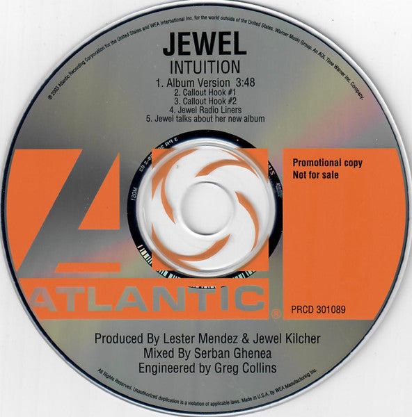 Jewel : Intuition (CD, Single, Promo)