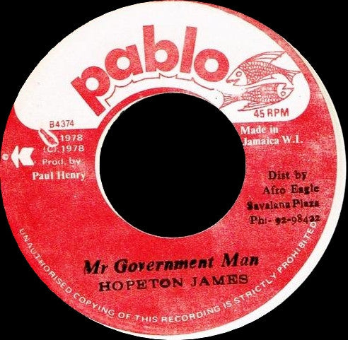 Hopeton James : Mr Government Man (7")