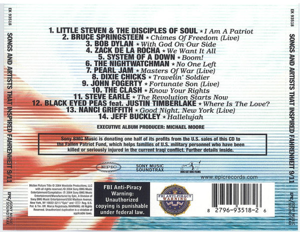 Various : Songs And Artists That Inspired Fahrenheit 9/11 (CD, Comp)