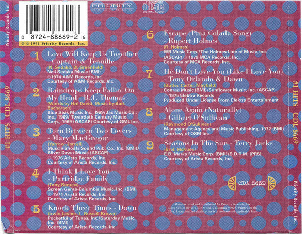 Various : 70's Greatest Rock Hits Volume 9 #1 Hits (CD, Comp)