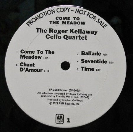 The Roger Kellaway Cello Quartet : Come To The Meadow (LP, Album, Promo)