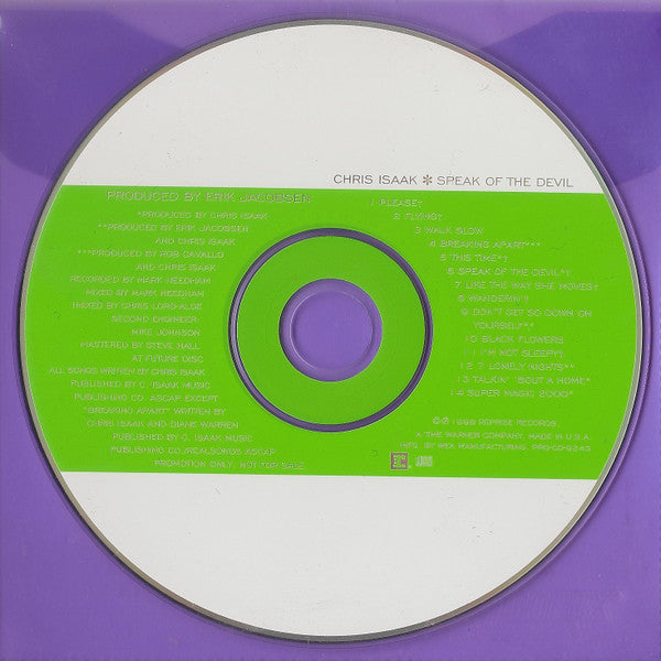 Chris Isaak : Speak Of The Devil (HDCD, Album, Promo)