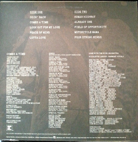 Neil Young : Comes A Time (LP, Album, Los)