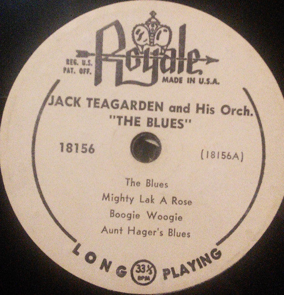 Jack Teagarden And His Orchestra : The Blues (10", Styrene)
