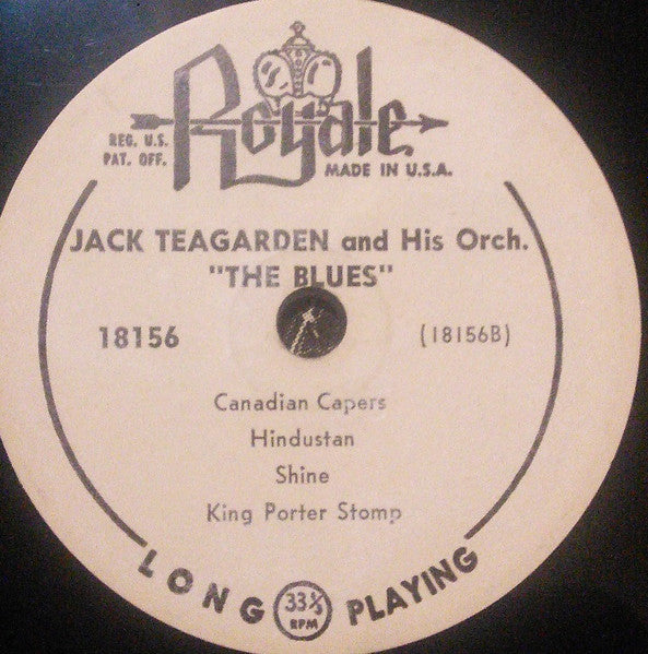 Jack Teagarden And His Orchestra : The Blues (10", Styrene)