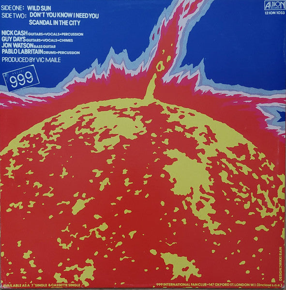 999 : Wild Sun (12", Ltd, Yel)