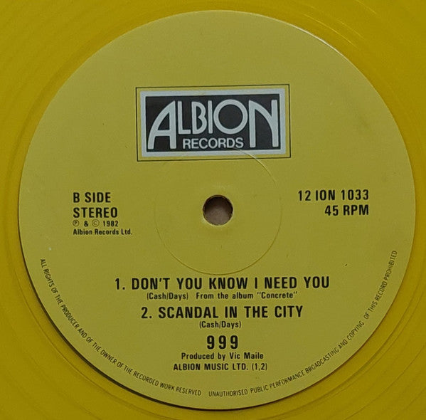 999 : Wild Sun (12", Ltd, Yel)