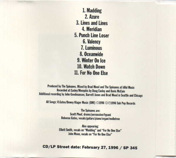 The Spinanes : Strand (CD, Advance, Album)