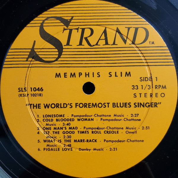 Memphis Slim : The World's Foremost Blues Singer (LP, Album)