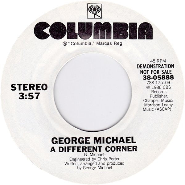 George Michael : A Different Corner (7", Single, Promo, Styrene)