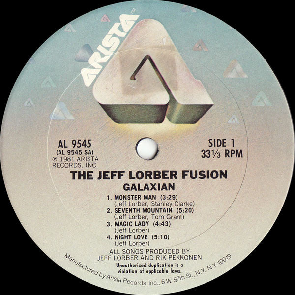 The Jeff Lorber Fusion : Galaxian (LP, Album, San)