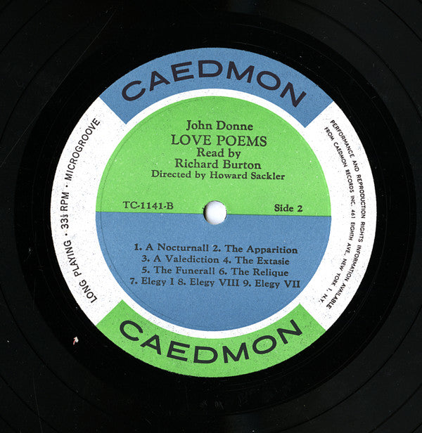 Richard Burton (2) : Love Poems Of John Donne (LP, Album, RE)