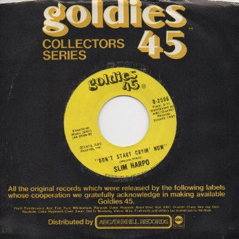 Slim Harpo : Rainin' In My Heart / Don't Start Cryin' Now (7", Single, RE)