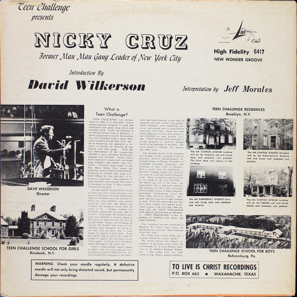Nicky Cruz : Teen Challenge Presents Nicky Cruz (LP)
