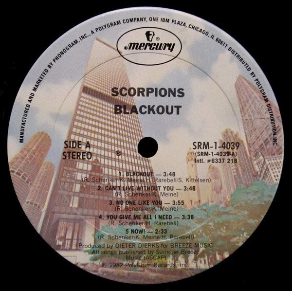 Scorpions : Blackout (LP, Album, Club, CRC)