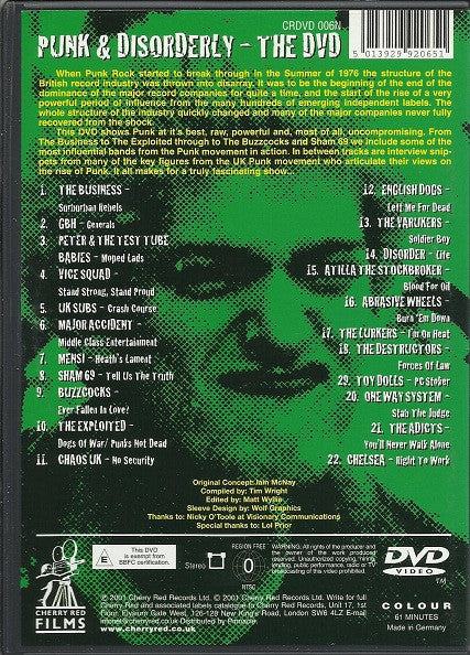 Various : Punk And Disorderly - The DVD (DVD-V, NTSC)