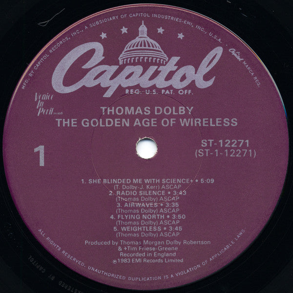 Thomas Dolby : The Golden Age Of Wireless (LP, Album, RE, Win)