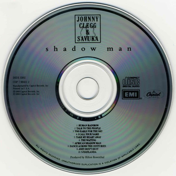 Johnny Clegg & Savuka : Shadow Man (CD, Album)