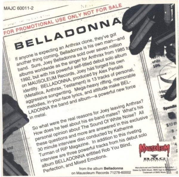 Belladonna (8) : Rob You Blind - Interview Disc - The Real Story (CD, Promo)