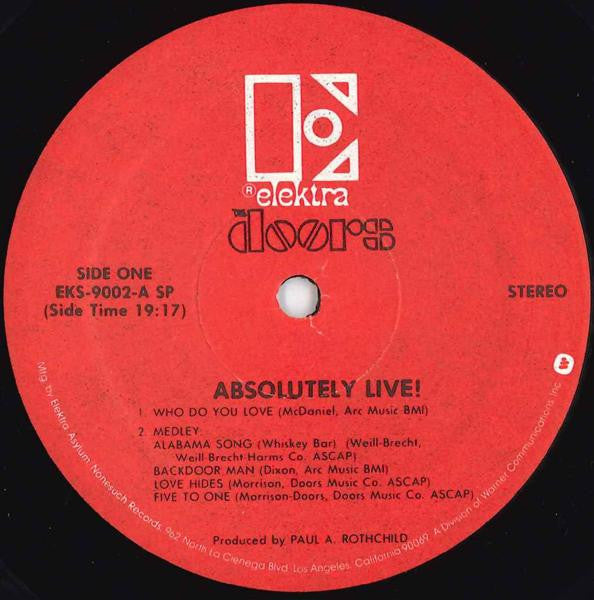 The Doors : Absolutely Live (2xLP, Album, RE, SP )
