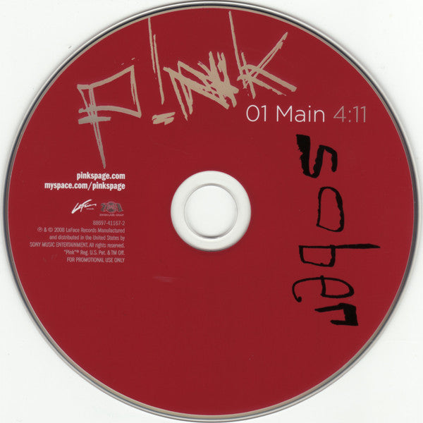 P!nk : Sober (CD, Single, Promo)