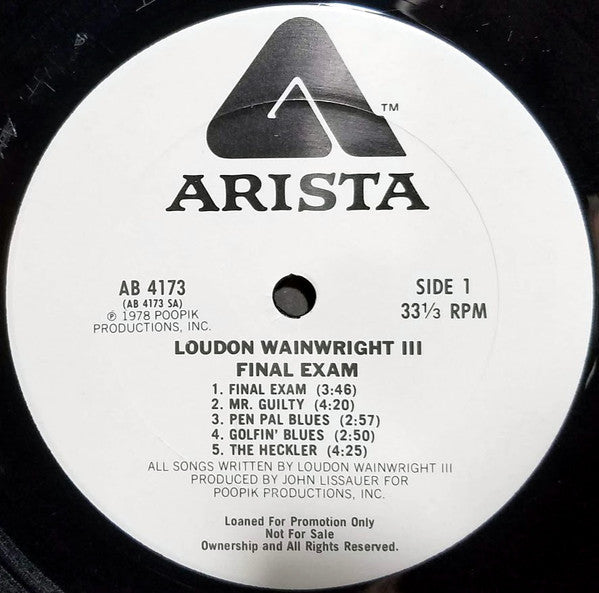 Loudon Wainwright III : Final Exam (LP, Album, Promo)