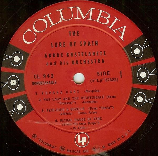 André Kostelanetz And His Orchestra : The Lure Of Spain (LP)