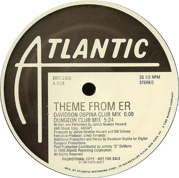 James Newton Howard : Theme From ER (12", Promo)