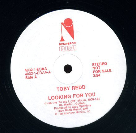 Toby Redd : Looking For You (12", Single, Promo)