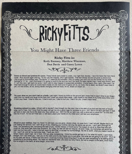 Ricky Fitts : You Might Have Three Friends (7", EP, Num)