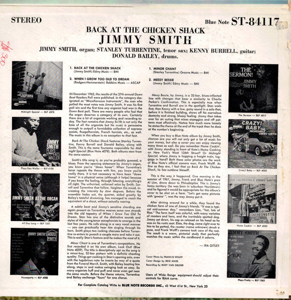 The Incredible Jimmy Smith* : Back At The Chicken Shack (LP, Album)