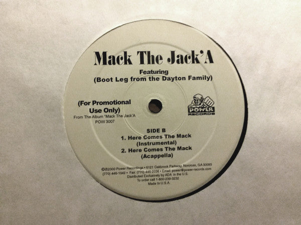 Mack The Jack'A Featuring Bootleg (4) : Here Comes The Mack  (12", Single, Promo)
