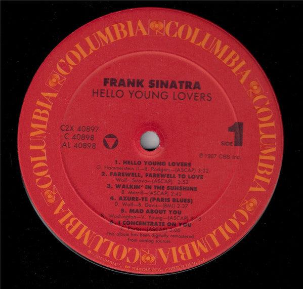 Frank Sinatra : Hello Young Lovers (2xLP, Comp, RM)