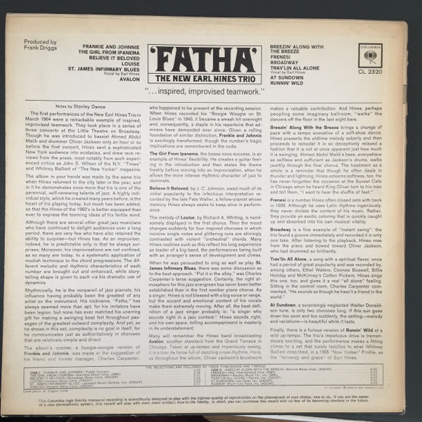 The Earl Hines Trio : Fatha (LP, Album, Mono)