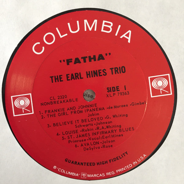 The Earl Hines Trio : Fatha (LP, Album, Mono)
