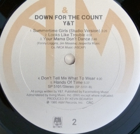 Y & T : Down For The Count (LP, Album, Club)
