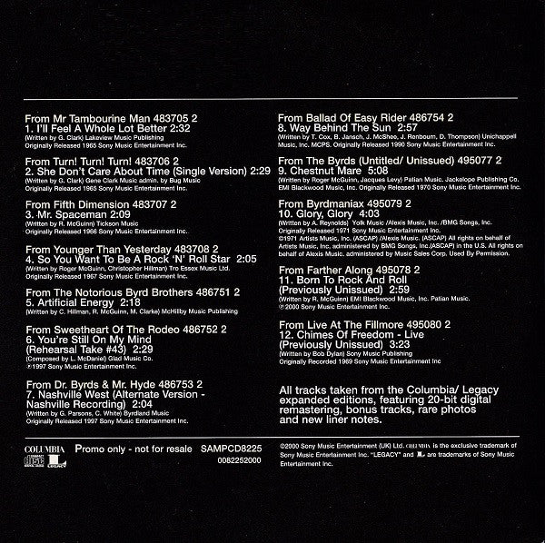 The Byrds : The Complete Sampler (CD, Album, Comp, Promo)