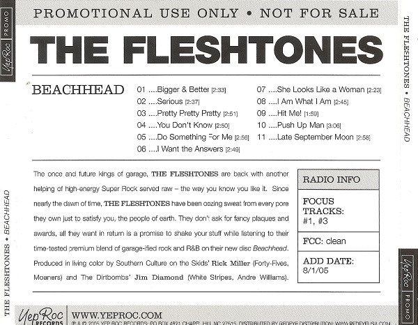 The Fleshtones : Beachhead (CD, Album, Promo)