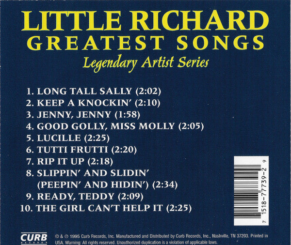 Little Richard : Greatest Songs (CD, Comp)
