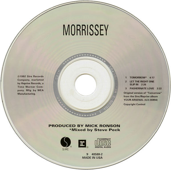 Morrissey : Tomorrow (CD, Maxi, Dig)