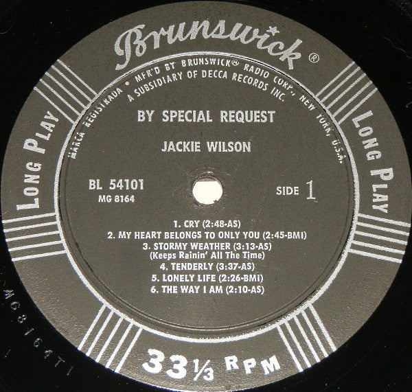 Jackie Wilson : By Special Request (LP, Album, Mono)