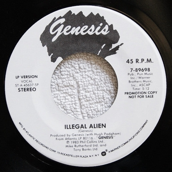 Genesis : Illegal Alien (7", Single, Promo, SP,)