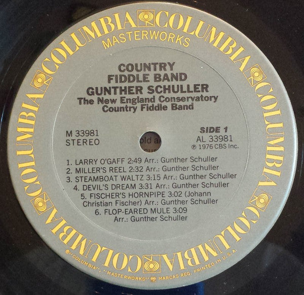 Gunther Schuller, New England Conservatory : Country Fiddle Band (LP)
