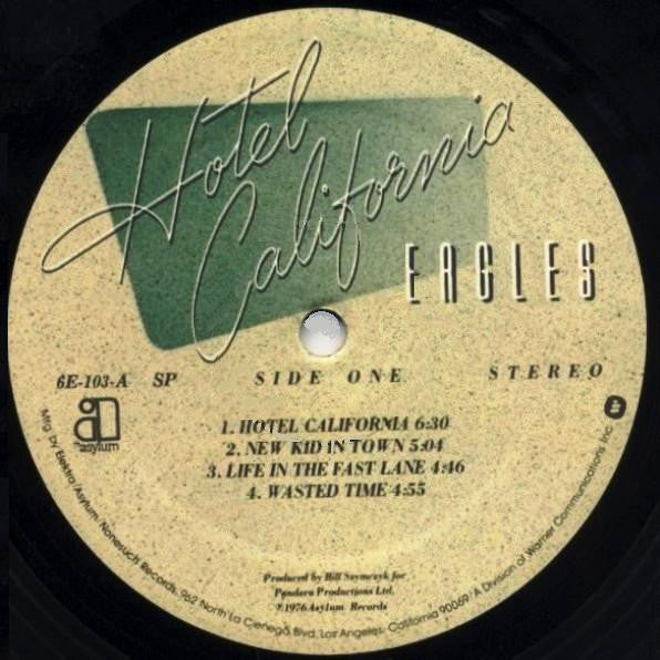Eagles : Hotel California (LP, Album, RE, SP )