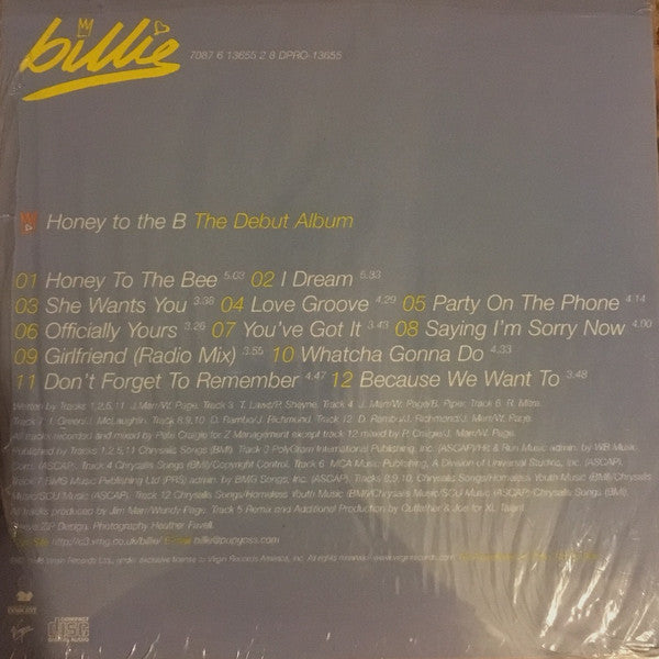 Billie Piper : Honey To The B (CD, Album, Promo)