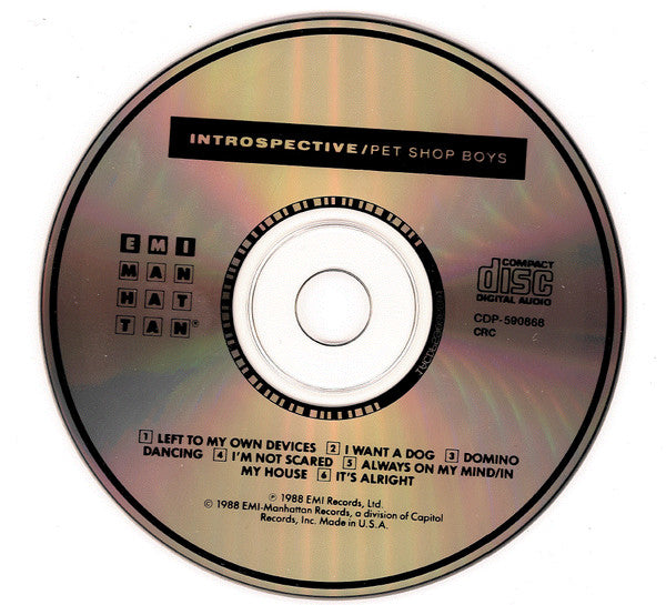 Pet Shop Boys : Introspective (CD, Album, Club)